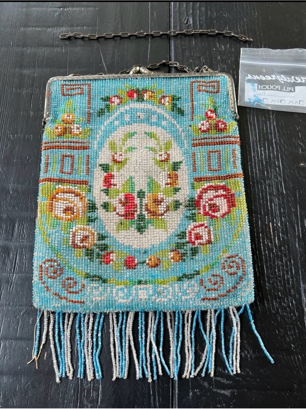 Vintage Victorian or 1920s Art Deco micro-beaded purse